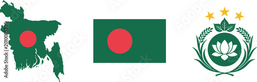 Bangladesh National Symbols Icon Set with Map, Flag, and Emblem for Cultural, Political, and National Identity Projects Free Download Bangladesh National Symbols Icon Set with Map, Flag, and Emblem for Cultural, Political, and National Identity Projects - GFXLoad