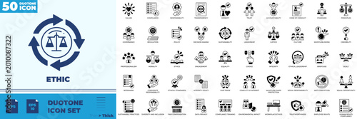 Foto Ethic Duotone Editable Icons set