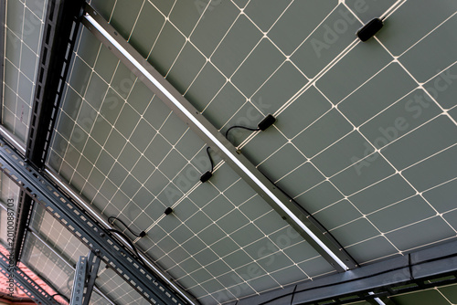 Photovoltaic solar panels generating sustainable home energy in poland