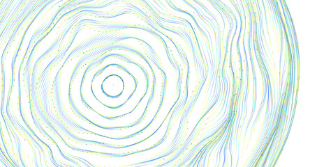 Abstract artwork featuring concentric circles and flowing lines with a blend of colors on a white background. Ideal for