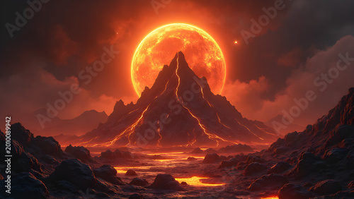 Molten Lava Cooling Process. Celestial Dome Effects on Lava. Ultra Realistic Lava Cooling Animation. Exploring Lava Dynamics Under Stars.