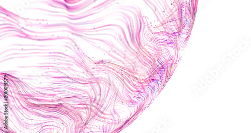 Obraz na plátně Soft pink and purple swirling lines with small dots creating a sense of movement