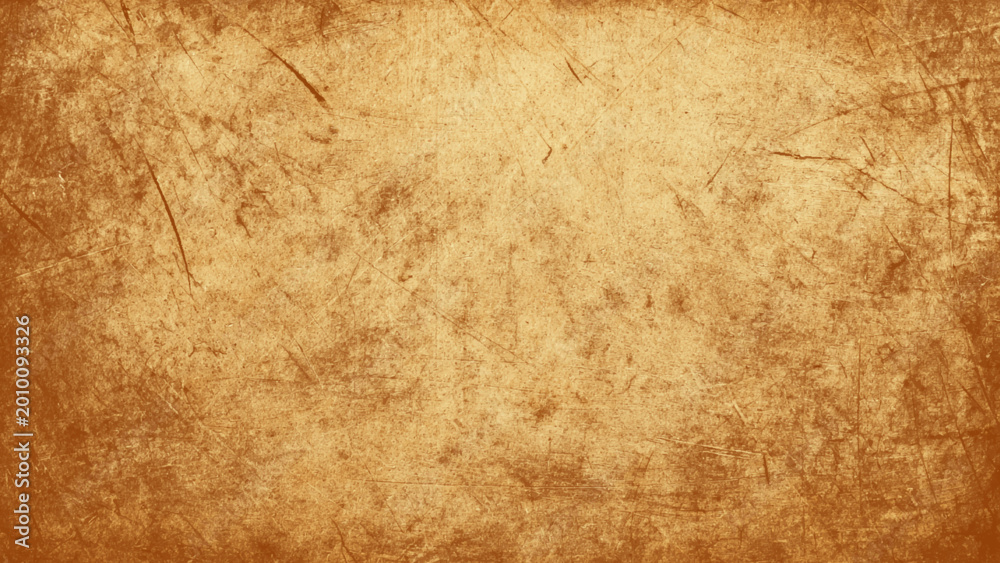 Fototapeta premium Brown scratched vintage paper texture background with scratches and marks grunge design element