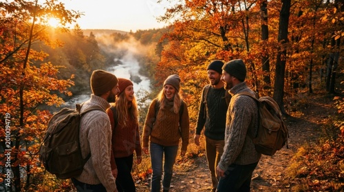 Diverse university students collaborating on a modern green campus