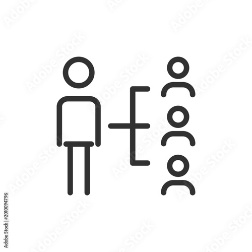 Tableau sur toile Person with comparison symbols, linear style icon