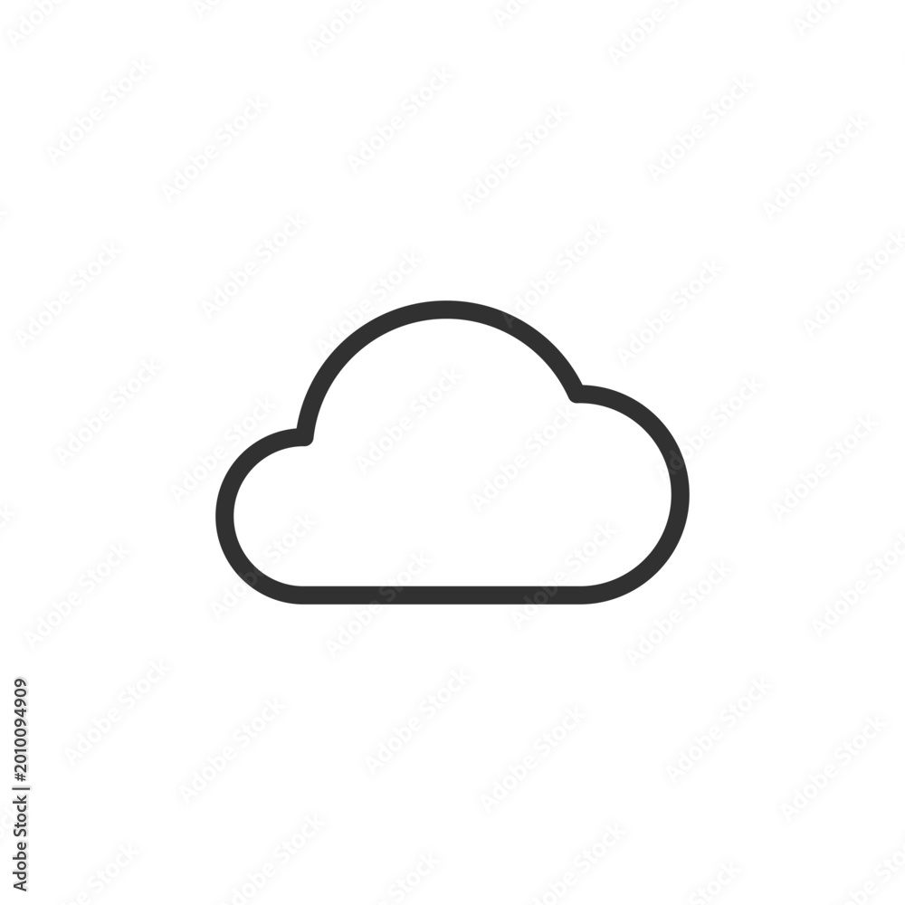 Fototapeta premium Cloud, linear style icon. Online storage and cloud service. Editable stroke width