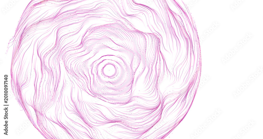 Obraz premium Abstract pink lines creating a circular pattern, suitable for design and background use.