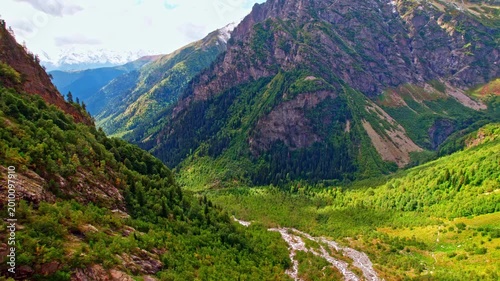 Epic Mountain Peaks and Cliffs in Svaneti Region, Georgia
