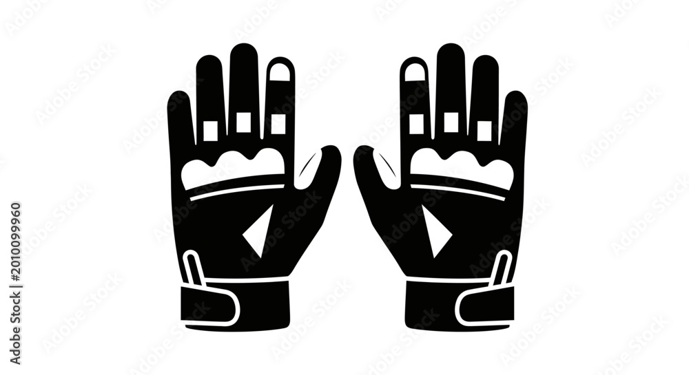 Fototapeta premium Black Motorcycle Racing Gloves Pair.