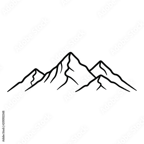Minimalist mountain range landscape outline vector illustration design