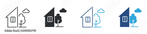 Photos Indoor and outdoor icon set
