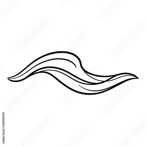 Abstract flowing wave line art illustration in black ink style