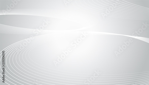 Quadro su tela Abstract white curve line up on gray gradient copy space background, Vector illu