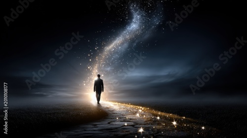 Dreams personified journey on a starry path cosmic landscape gigapixel vision ethereal atmosphere