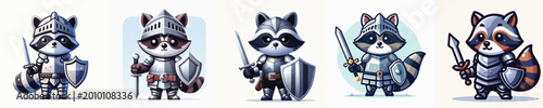 Cuadro en lienzo vector of raccoon knight