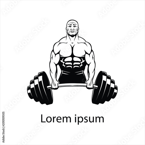 Bodybuilder holding a dumbbell gym vector silhouette black color illustration 13