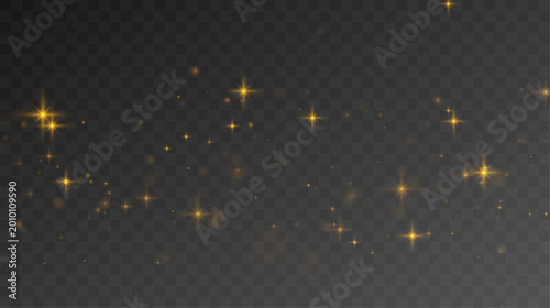 Φωτογραφία Golden dust particles mixed with star glitter and radiant glow