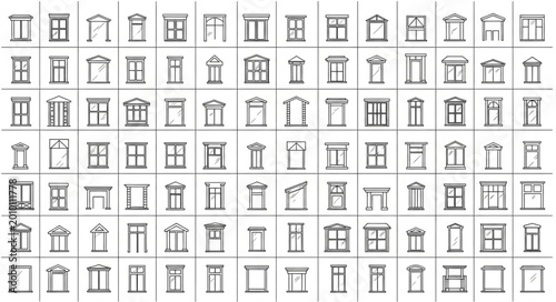 Fotografía Collection of architectural window designs and styles.