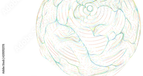 Foto Abstract colorful sphere with lines, representing energy, network, and connection