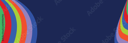 Schilderij op canvas Minimalist sports banner with vibrant ribbons