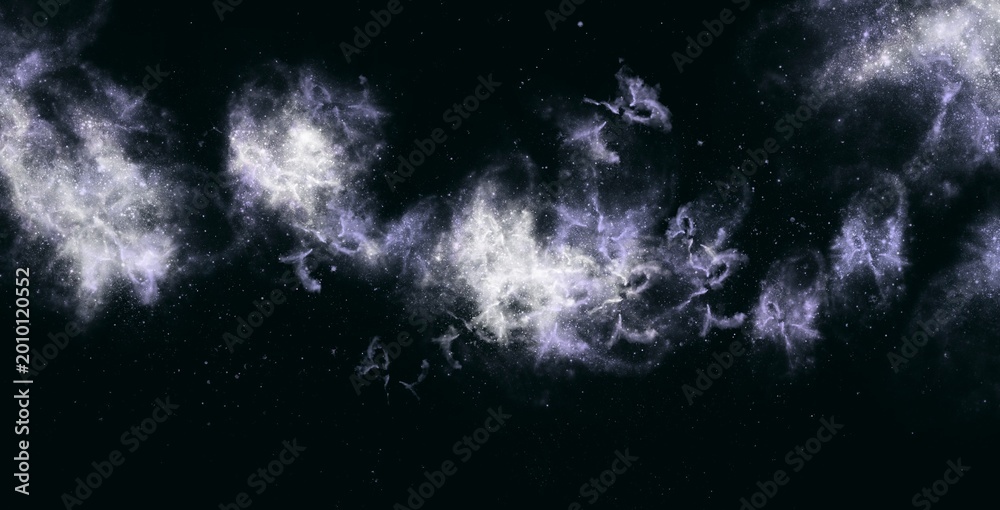 Fototapeta premium Abstract Blue Cosmic Nebula Smoke Galaxy Dust Texture Effect On Dark Background