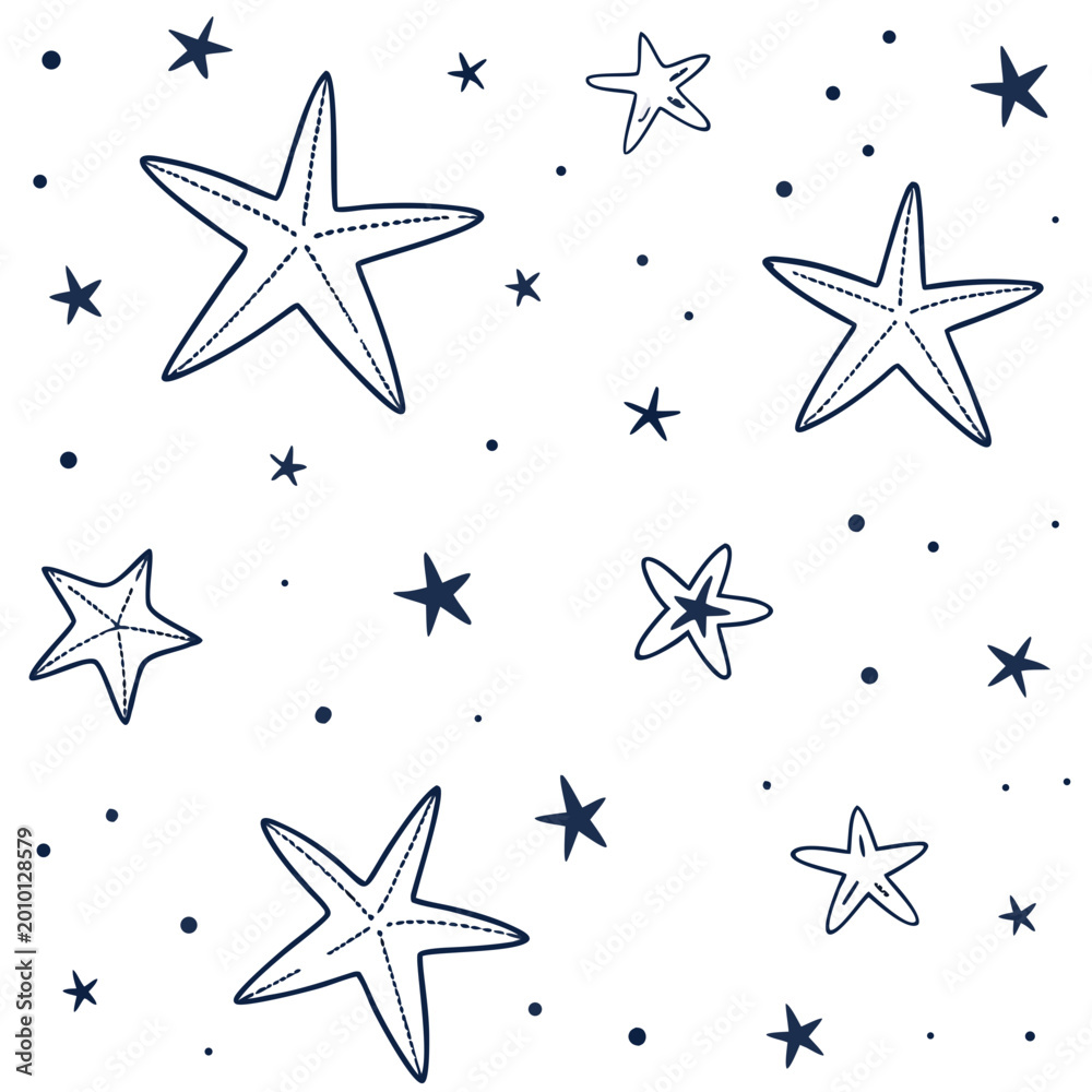 Obraz premium Nautical starfish seamless pattern design for ocean theme decor with starfish
