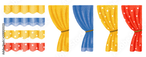 Photos Curtain and drapery collection with elegant top valance decorations, interior wi
