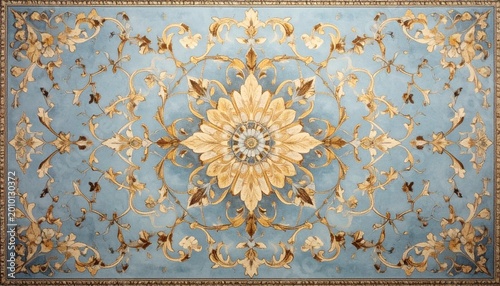 クラシックヨーロピアン絨毯の装飾模様｜Vintage Baroque European Carpet Ornament Pattern	