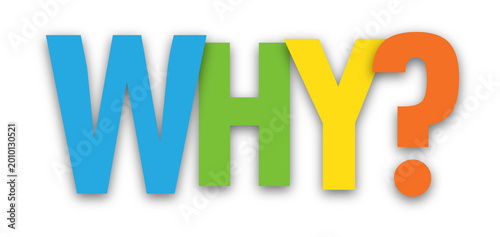WHY? colorful typography banner on transparent background
