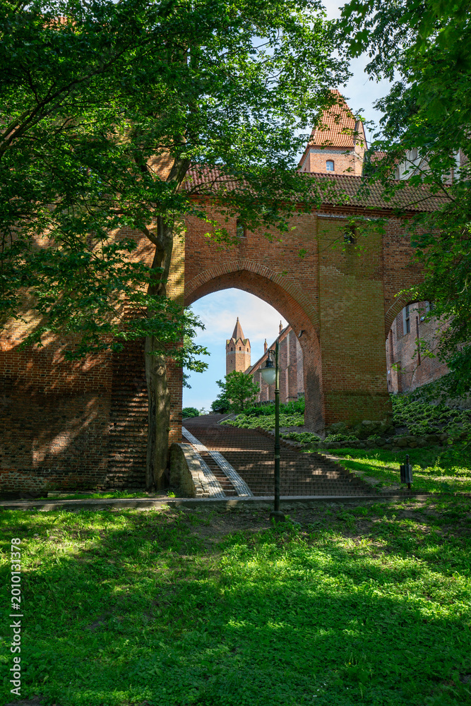 Obraz premium 13th century medieval Kwidzyn Castle, monumental brick gothic castle, Kwidzyn, Poland