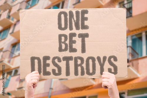 Schilderij op canvas "One Bet Destroys" A single high-stakes gambling session regularly initiates a destructive addiction cycle for vulnerable individuals