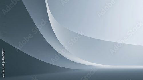 Smooth, curved architectural surfaces with soft gradients create an abstract, minimalist composition in tones of gray and white.