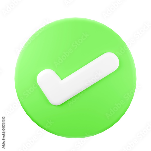 Approval Icon: A vibrant green circle is adorned with a crisp white checkmark, symbolizing validation and acceptance. This modern icon is perfect for representing decisions, approval, or completion. 