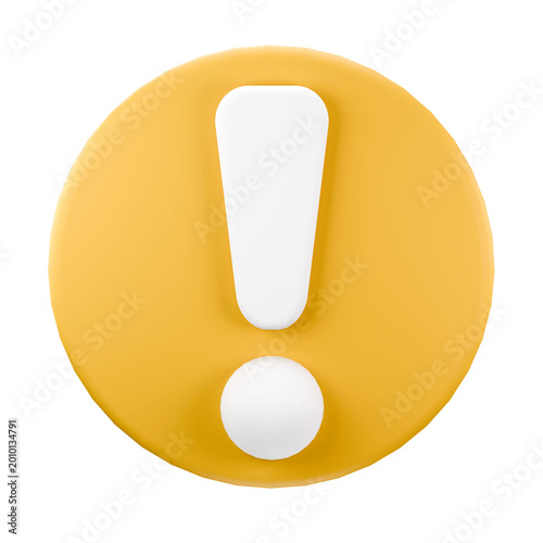 Exclamation Mark Alert: A simple, yet impactful exclamation mark, rendered in bold yellow and white, immediately grabs attention. This visual cue signifies importance, warning, or a call to action.
