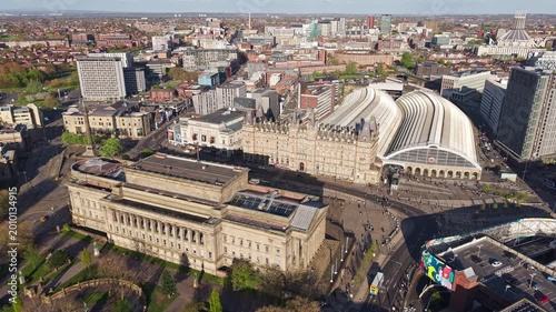 Aerial view of Liverpool city centre, Merseyside, England