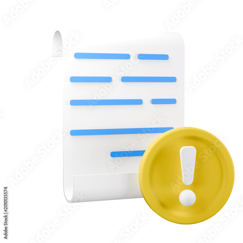 Attention to Detail: An illustrated document, marked with a prominent exclamation point, communicates the importance of critical information and focus.