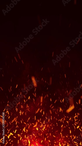 Flying Fire Ember Vertical Particles Background | Glowing Fire Sparks Vertical Background 4k Ultra HD