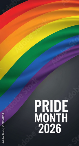 Wavy rainbow flag texture, representing pride and diversity, with 