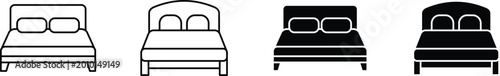 Photos Bed icon, bed icon vector, single bed icon, bedroom icon, bed outline