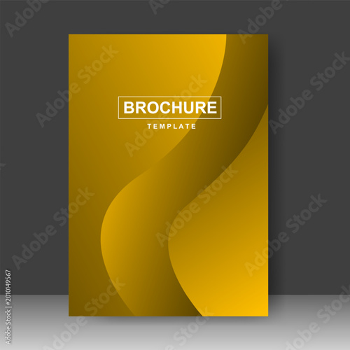 Business cover design with Yellow metallic wave abstract Background. for cover book, poster, annual report, Flyer, magazine. vector illustration