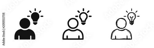 Obraz na płótnie Innovation idea and creative problem solver icon set