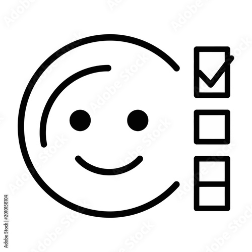 Happy face approval checkmark icons set flat design vector