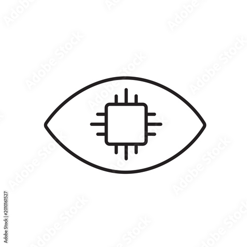 Canvas Print A vector icon representing human oversight in AI systems, created in line style