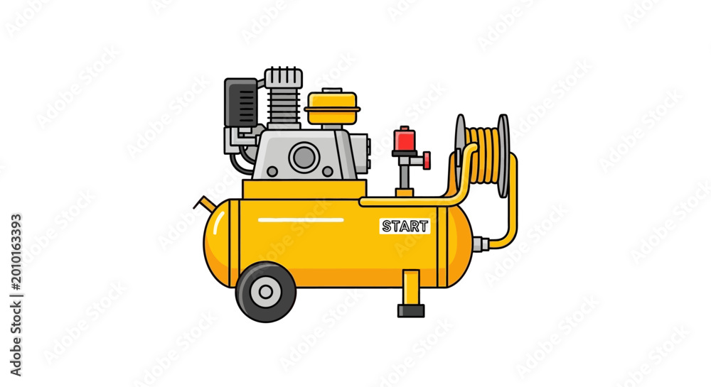 Naklejka premium Essential industrial air compressor icon for workshop and construction tasks