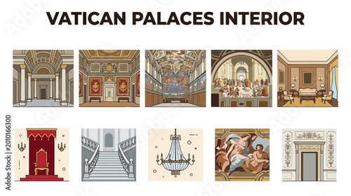 фотографія Vatican Palaces Interior: A Collection of Architectural and Artistic Depictions