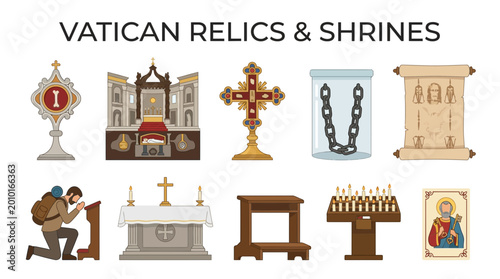 Foto Vatican Relics and Shrines Collection of Religious Artifacts.