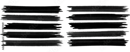 Foto Marker hand-drawn line border set and scribble design elements