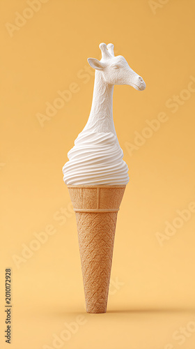 Delightful Giraffe Ice Cream Cone: A Unique and Playful Dessert Experience Perfect for Summer Treats and Celebrations