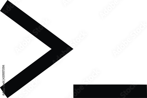 Black greater than symbol and dash on white background Free Download Black greater than symbol and dash on white background - GFXLoad