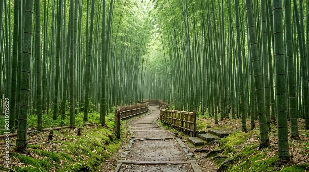 Obraz premium Arashiyama Bamboo Grove Path in Kyoto Japan